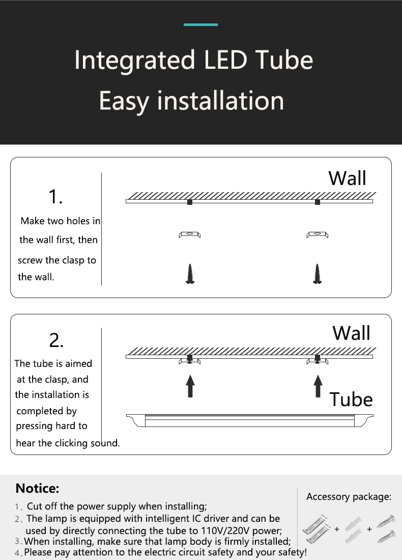 LED Tube Light 18W 36W 60W 80W 100W